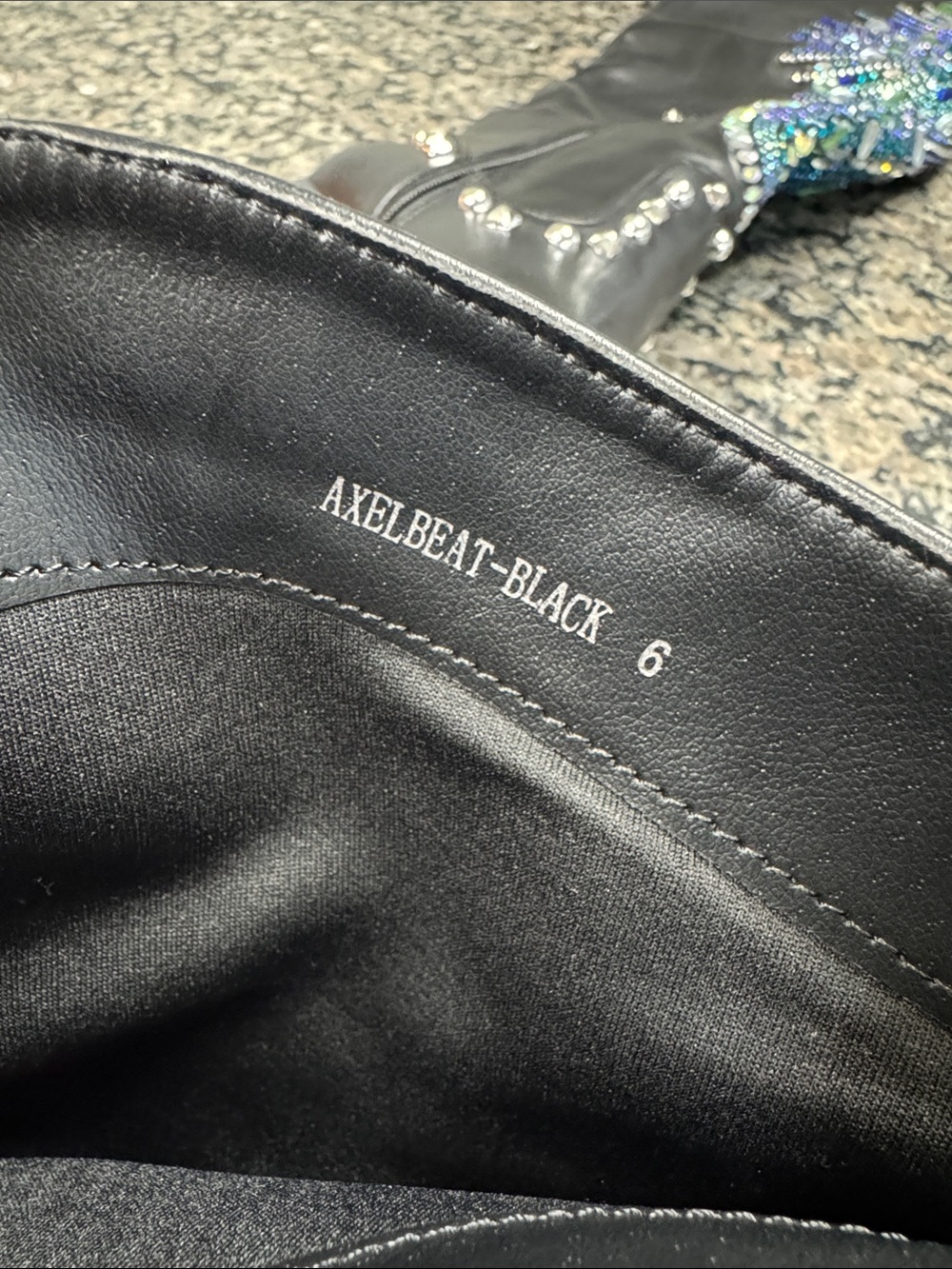 Azalea Wang Over-the-Knee Boots Blue Peacock design and Stud Details NEW 6 - Picture 10 of 17